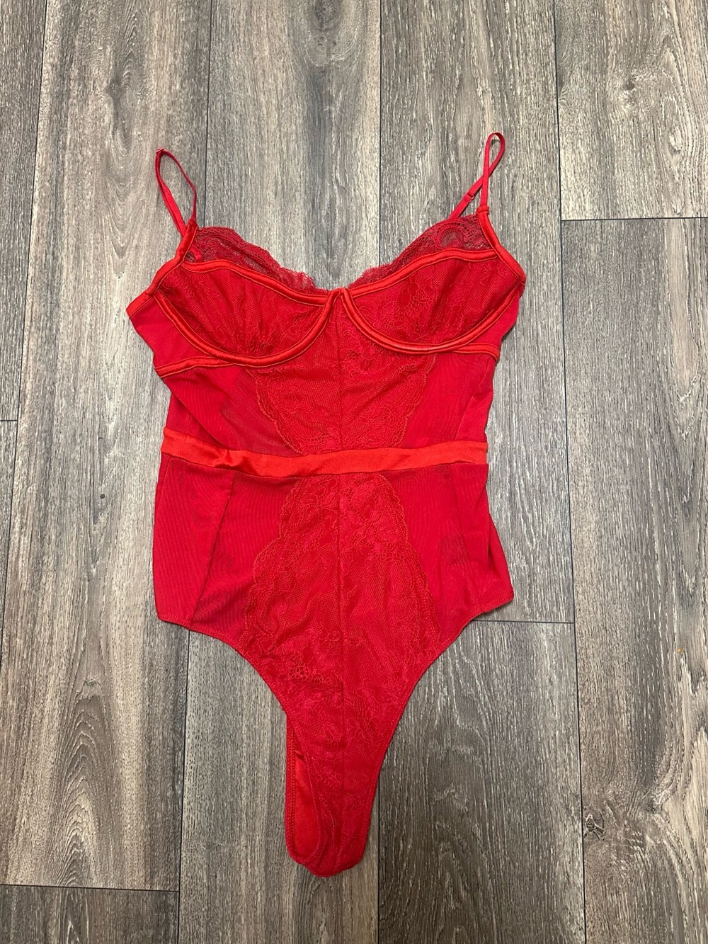 AFRM Red Lace Bodysuit